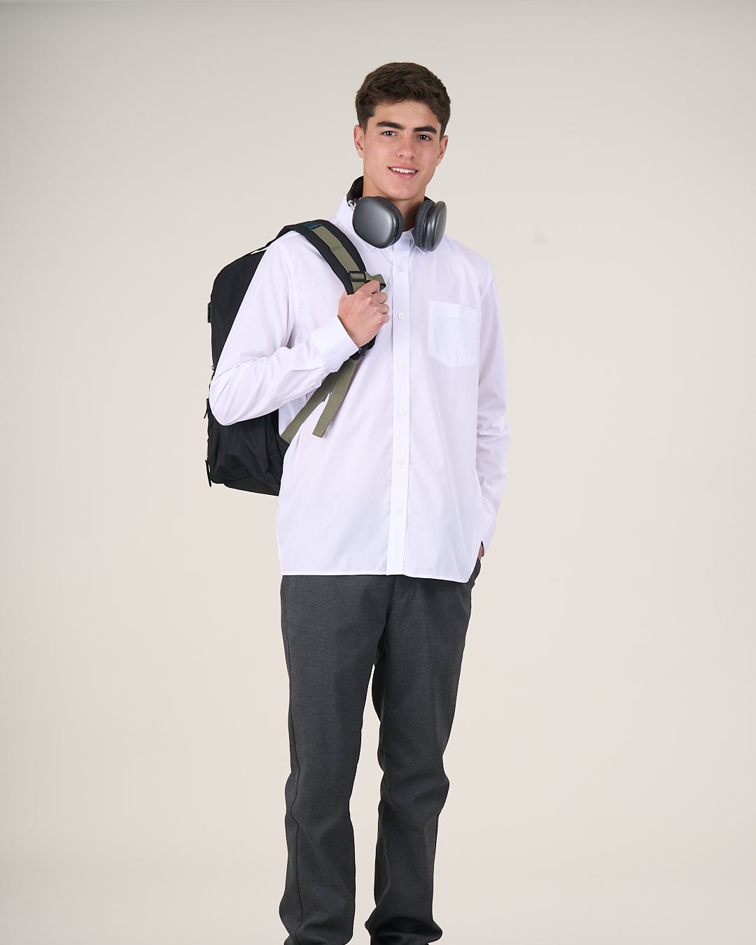 CAMISA BLANCA ESCOLAR SLIM FIT 12 A 18 POLEMIC - 4