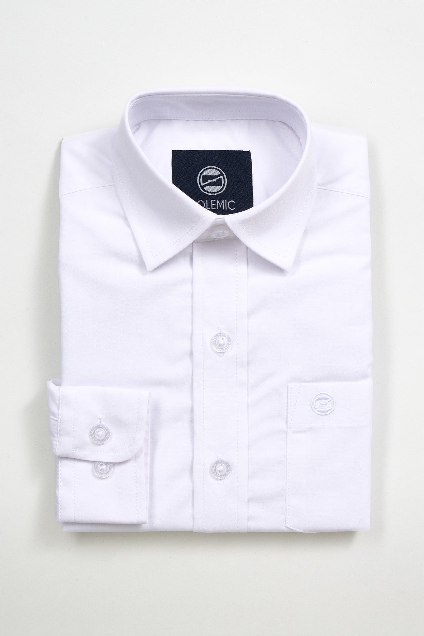 CAMISA BLANCA ESCOLAR SLIM FIT 12 A 18 POLEMIC - 7