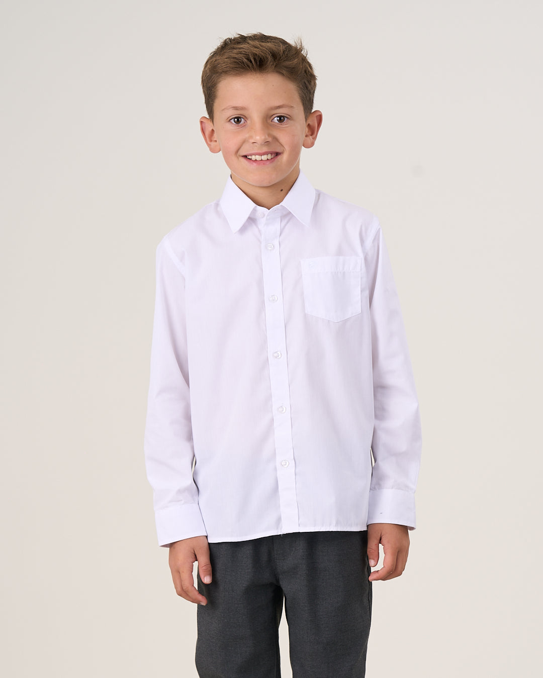 CAMISA BLANCA ESCOLAR SLIM FIT 6 A 10 POLEMIC - 1