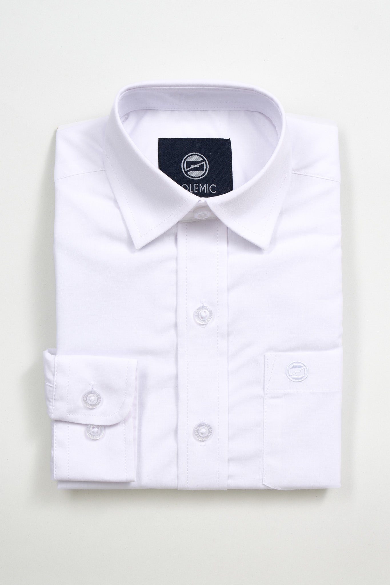 CAMISA BLANCA ESCOLAR SLIM FIT 6 A 10 POLEMIC - 7