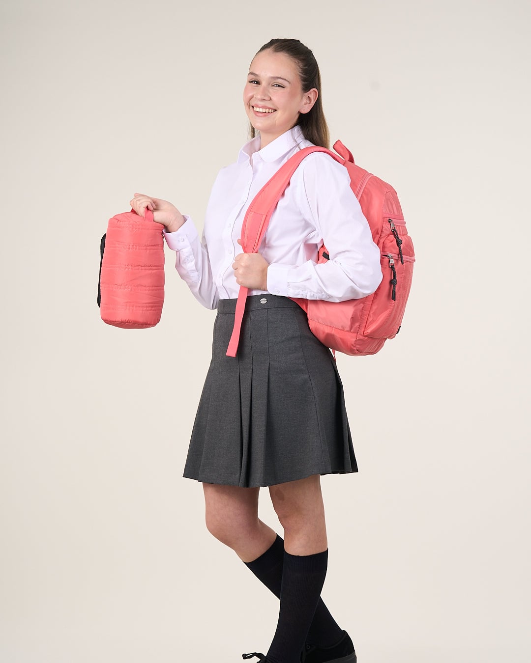 FALDA ESCOLAR A LA RODILLA NIÑA POLEMIC GRIS - 4