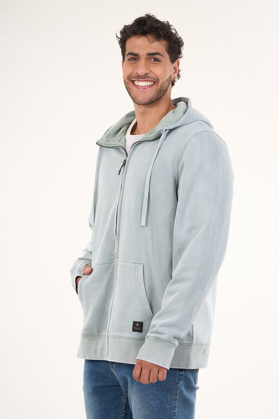 POLERON FRANELA PROCESADO FULL ZIPPER WI7702 POLEMIC - 1
