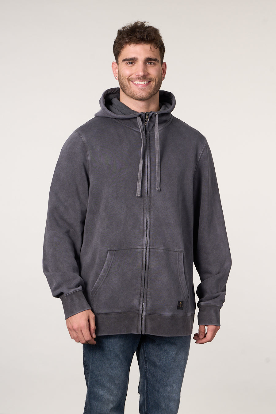 POLERON FRANELA PROCESADO FULL ZIPPER WI7702 POLEMIC - 1