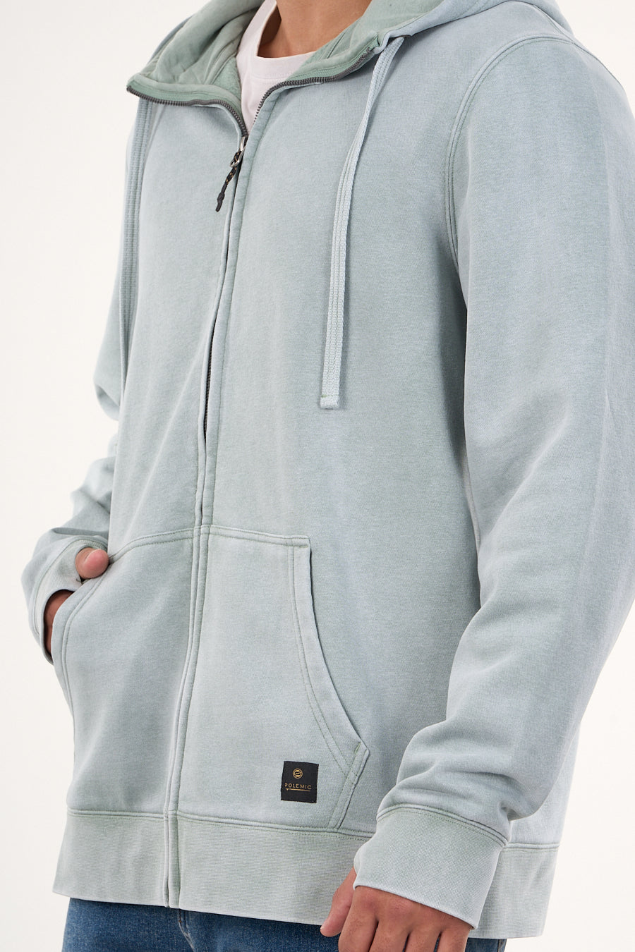 POLERON FRANELA PROCESADO FULL ZIPPER WI7702 POLEMIC - 3