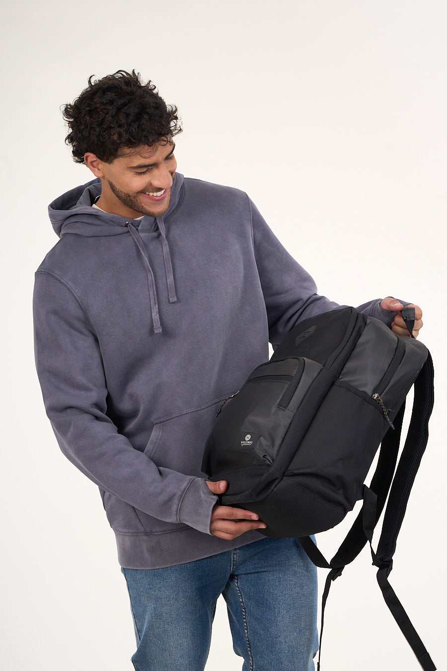 POLERON FRANELA PROCESADO FULL ZIPPER WI7703 POLEMIC - 2