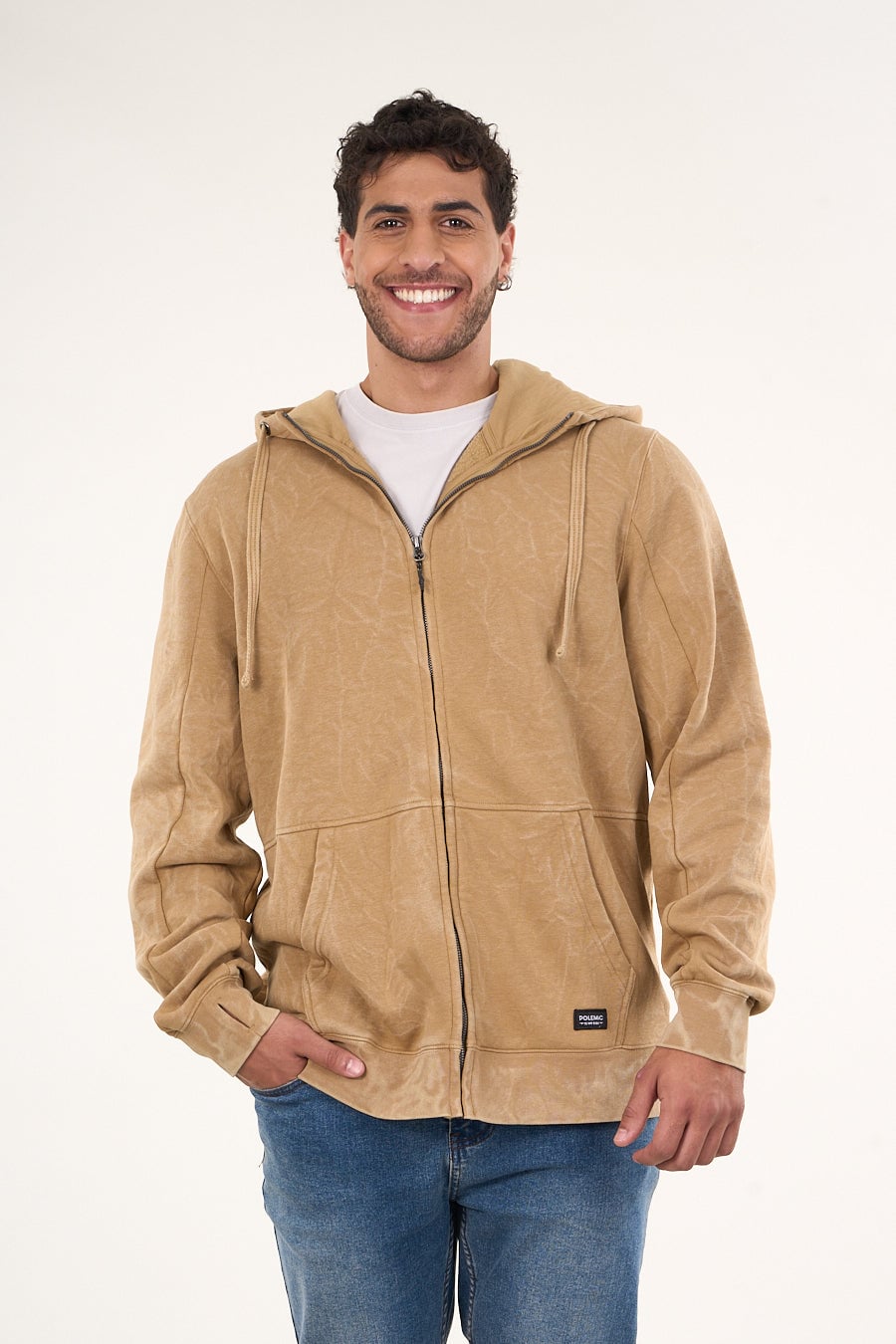 POLERON FRANELA PROCESADO FULL ZIPPER WI7700 POLEMIC - 1