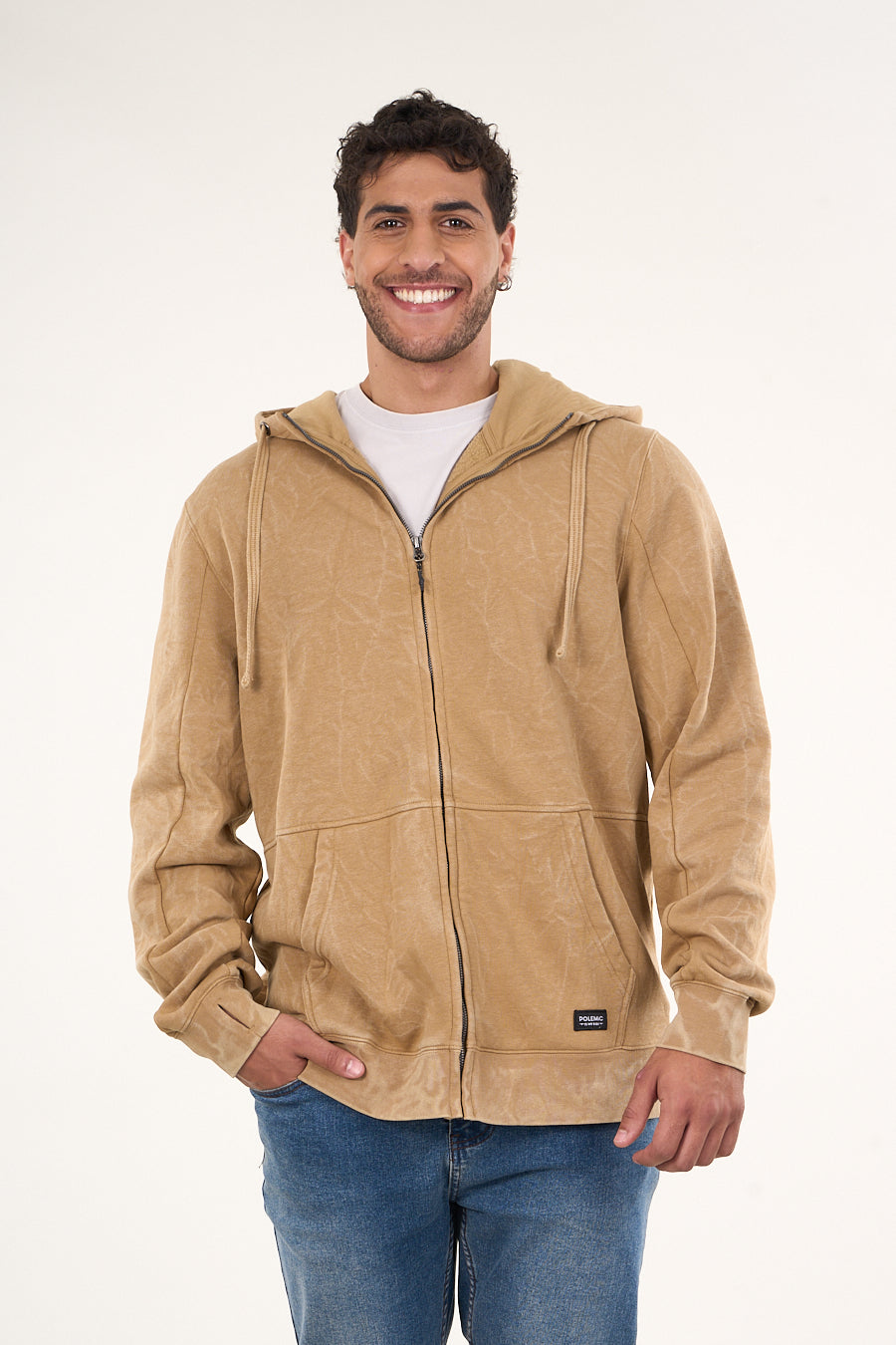 POLERON FRANELA PROCESADO FULL ZIPPER WI7700 POLEMIC - 1