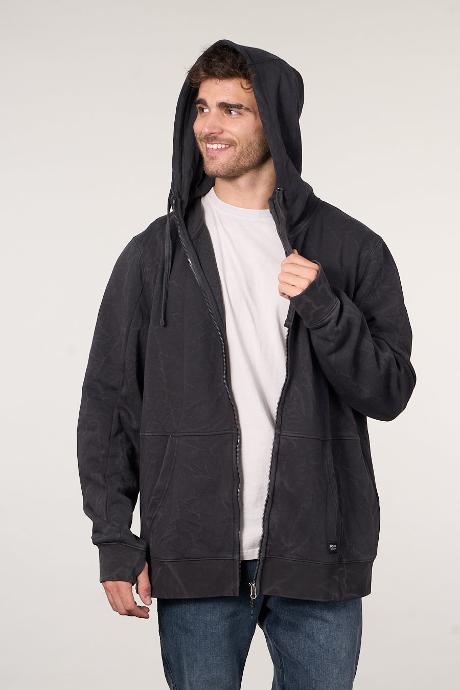 POLERON FRANELA PROCESADO FULL ZIPPER WI7700 POLEMIC - 3