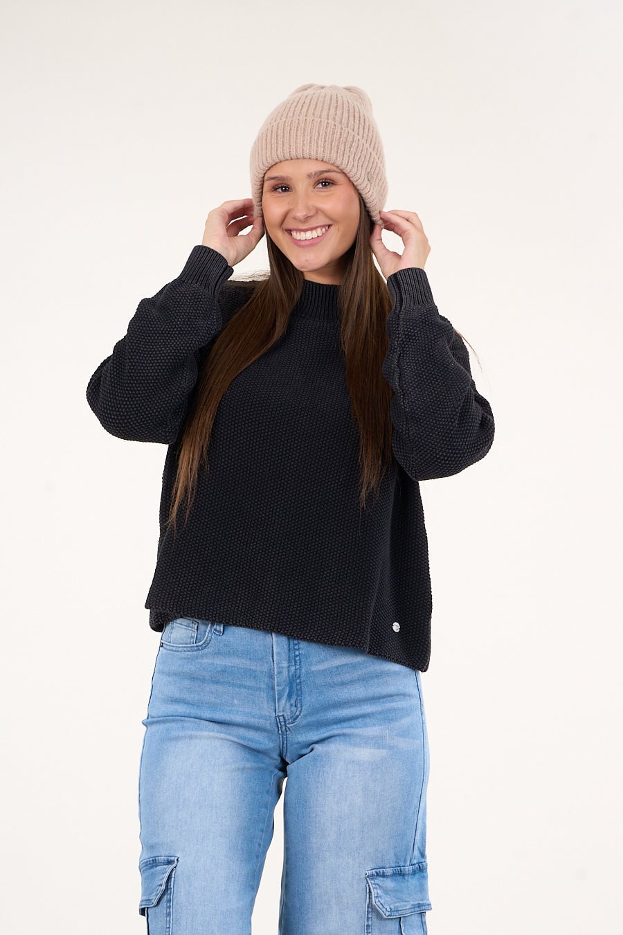SWEATER MUJER ALGODON CON PROCESO NEGRO POLEMIC - 1