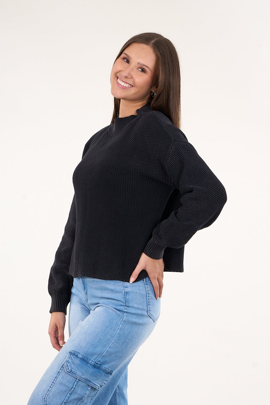 SWEATER MUJER ALGODON CON PROCESO NEGRO POLEMIC - 2