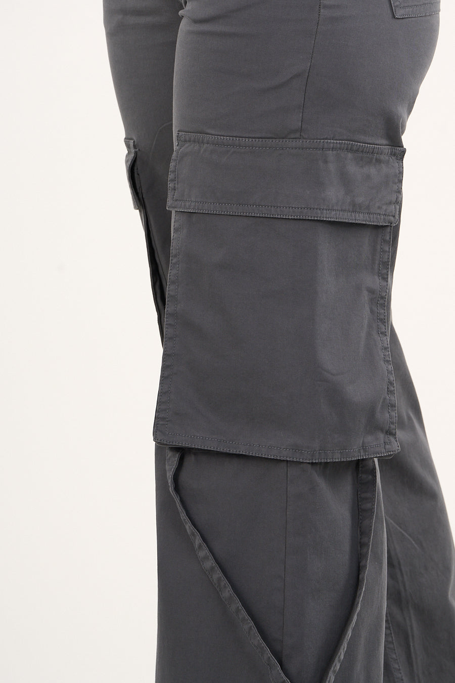 PANTALON CARGO TWILL WIDE LEG GRIS VW4721 MUJER POLEMIC - 3