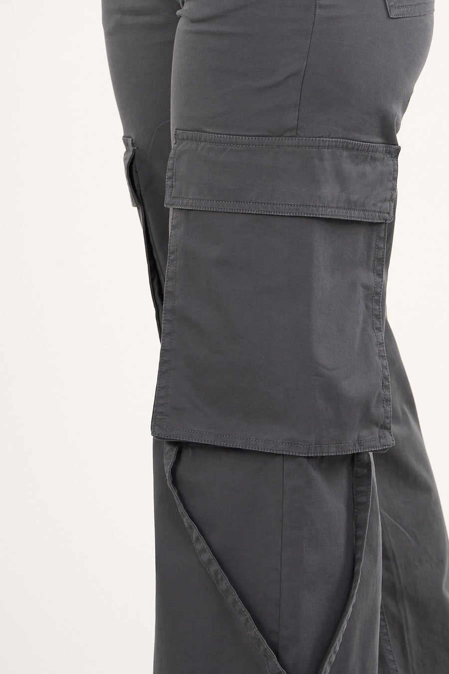 PANTALON CARGO TWILL WIDE LEG GRIS VW4721 MUJER POLEMIC - 3