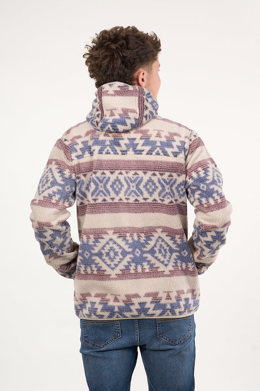 POLERON MINI SHERPA FULL CIERRE Y GORRO CRUDO WI8313 POLEMIC - 4
