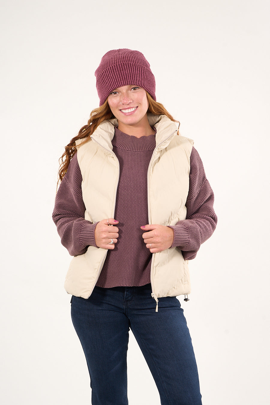 PARKA SIN MANGAS ENGOMADA CON POLAR INTERIOR BEIGE VW9747 POLEMIC - 4