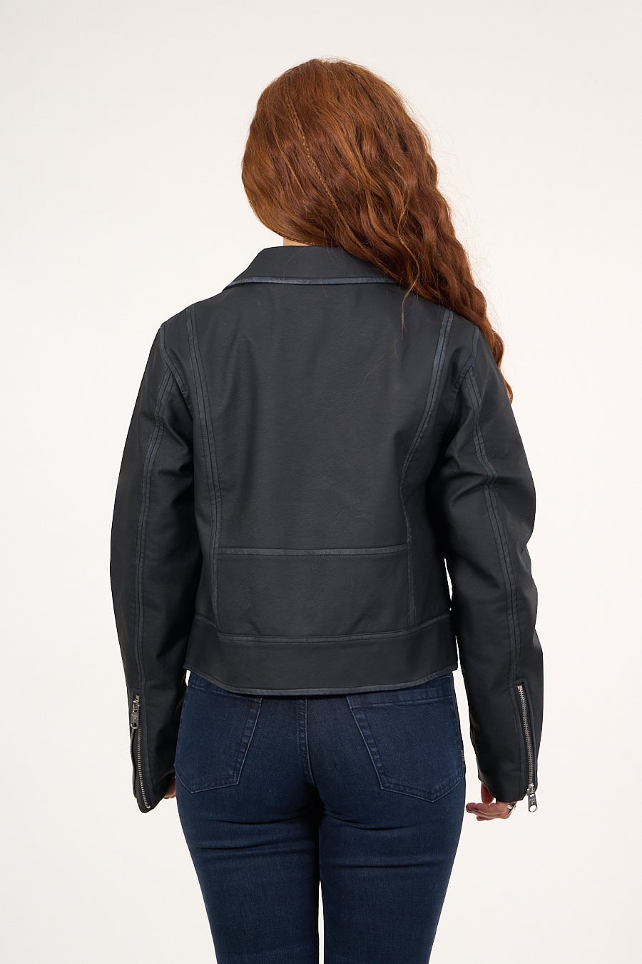 CHAQUETA BIKER PU PROCESADA EN COLOR NEGRO VW9748 POLEMIC - 2
