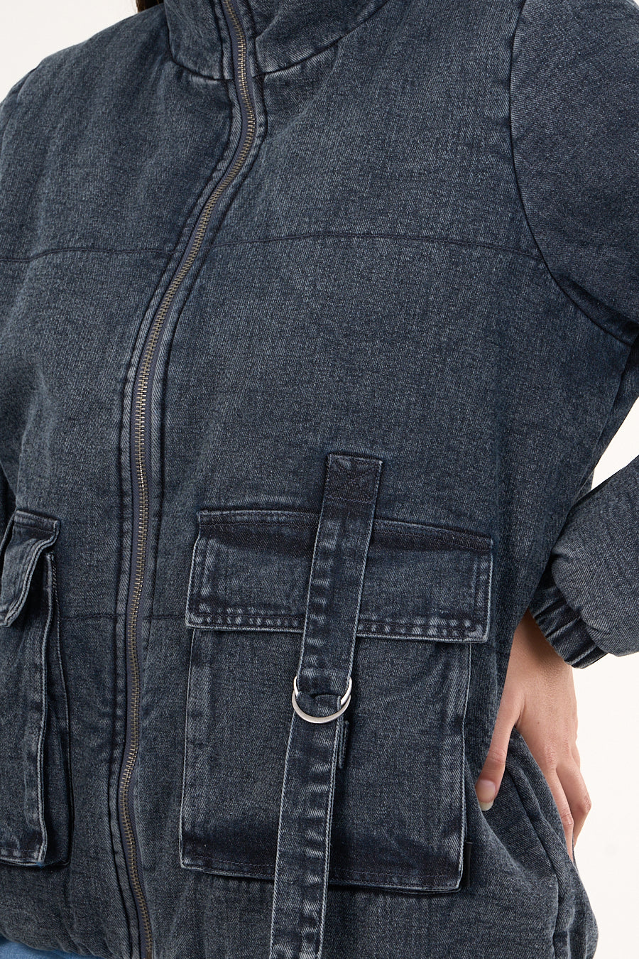 CHAQUETA DENIM CON SHERPA INTERIOR AZUL MUJER POLEMIC - 3