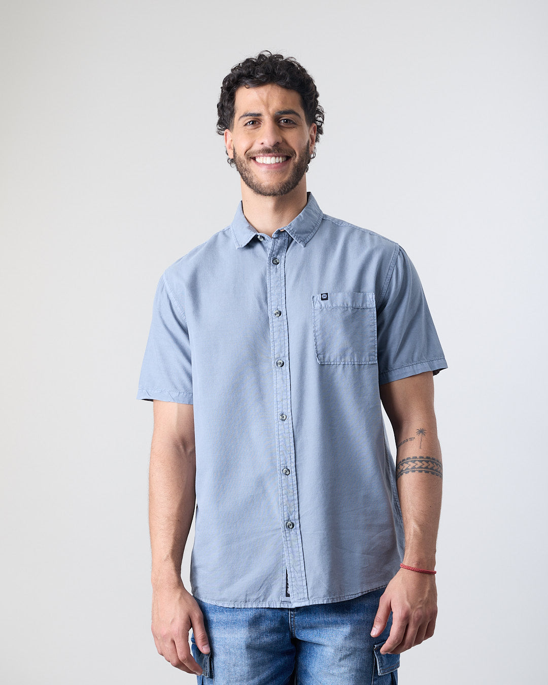 CAMISA MANGA CORTA HOMBRE ALGODON TENCEL XV5781 POLEMIC - 1