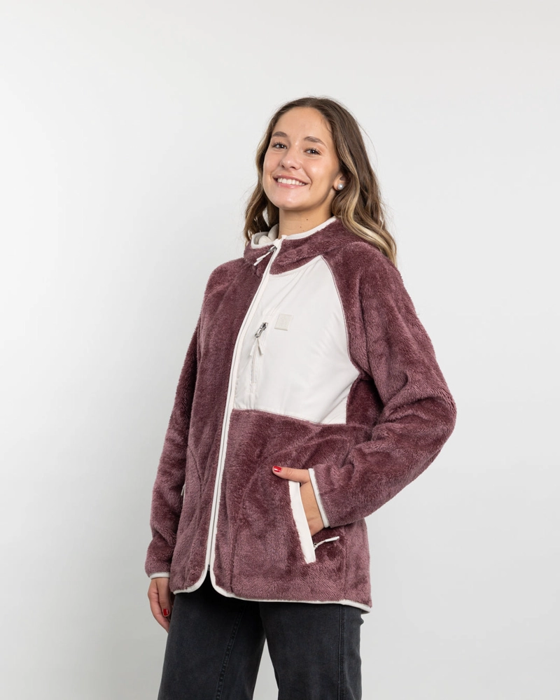 POLERON MUJER POLAR SHAGGY BONDED CON GORRO POLEMIC - 1
