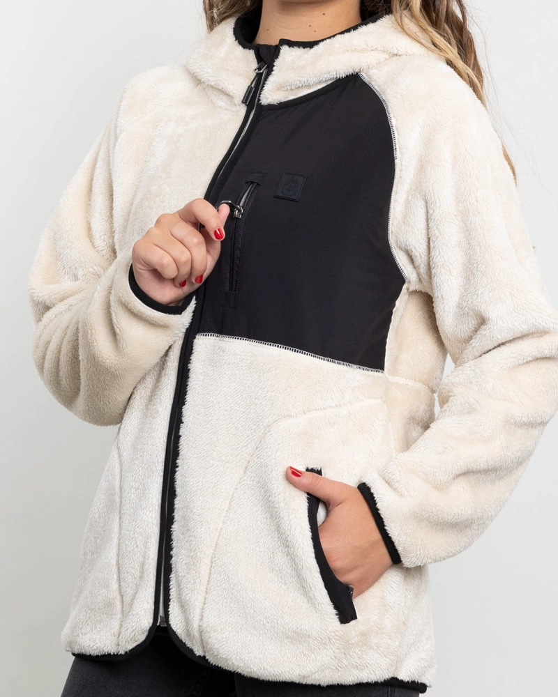 POLERON MUJER POLAR SHAGGY BONDED CON GORRO POLEMIC - 4