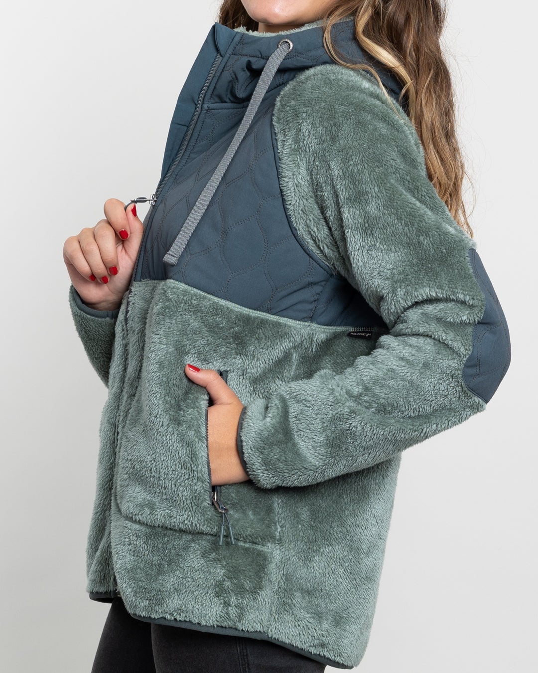 POLERON MUJER POLAR SHAGGY ACOLCHADO CON GORRO POLEMIC - 3