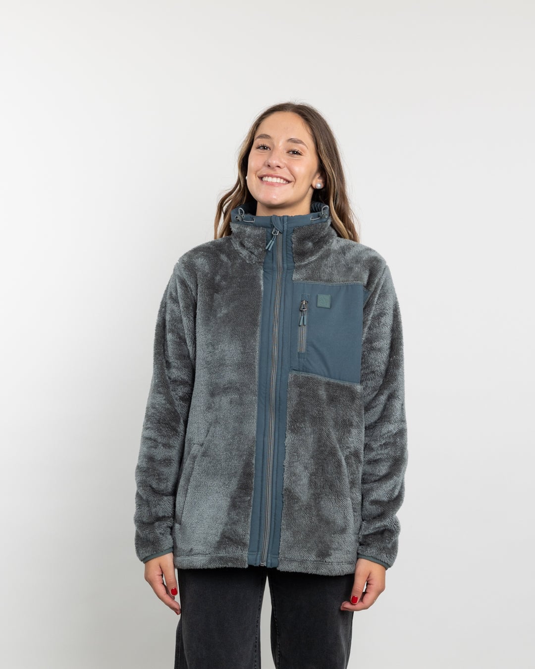 POLERON MUJER POLAR SHAGGY BONDED VERDE POLEMIC - 2