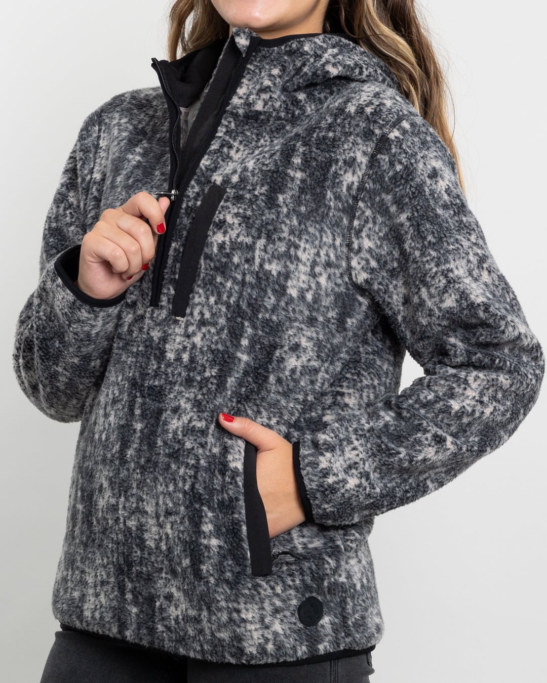 POLERON MUJER POLAR ESTAMPADO SHERPA MEDIO CIERRE POLEMIC - 3
