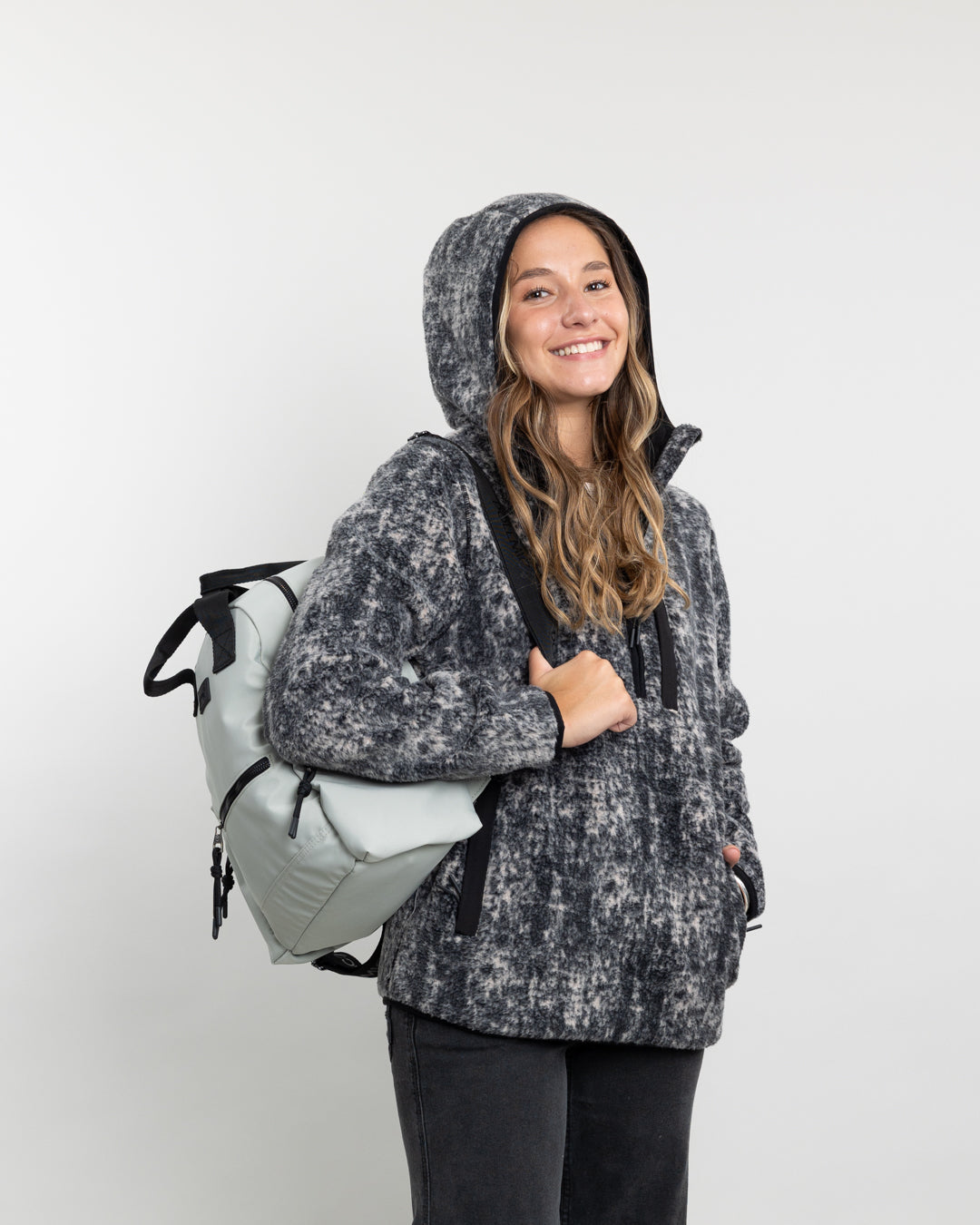 POLERON MUJER POLAR ESTAMPADO SHERPA MEDIO CIERRE POLEMIC - 5