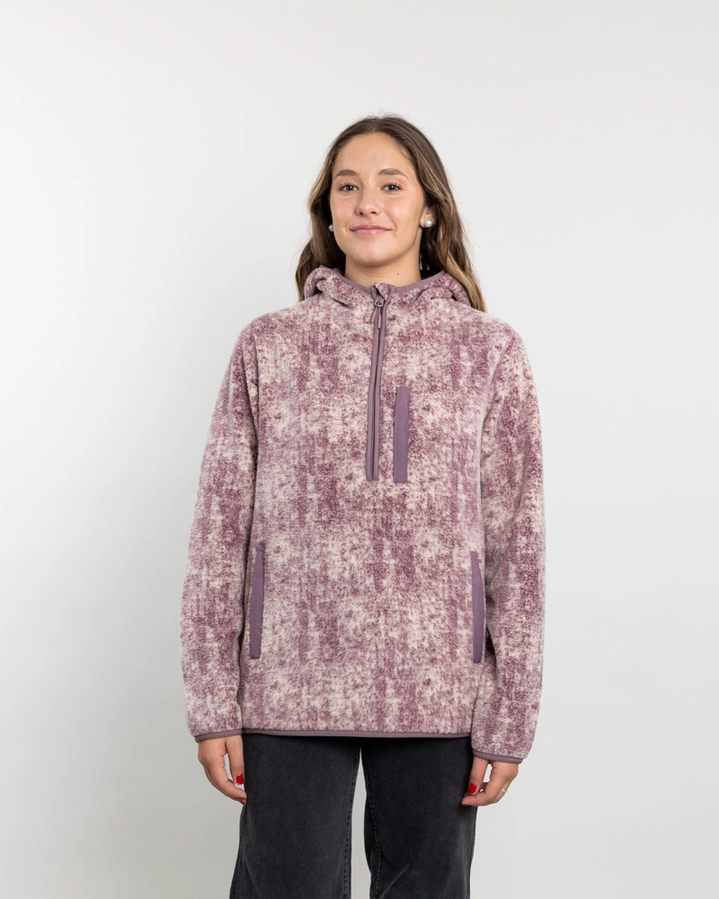 POLERON MUJER POLAR ESTAMPADO SHERPA MEDIO CIERRE POLEMIC - 2