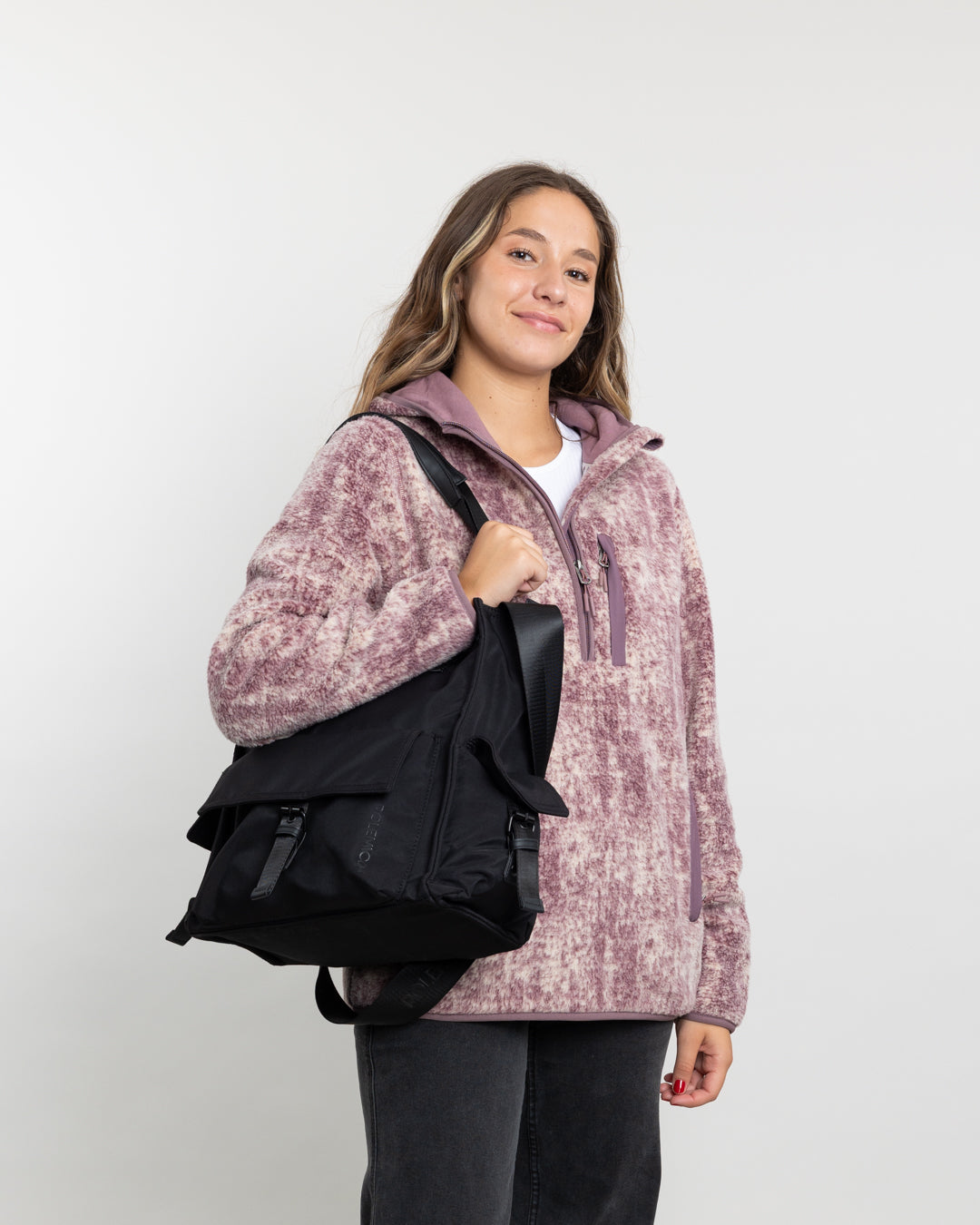 POLERON MUJER POLAR ESTAMPADO SHERPA MEDIO CIERRE POLEMIC - 5