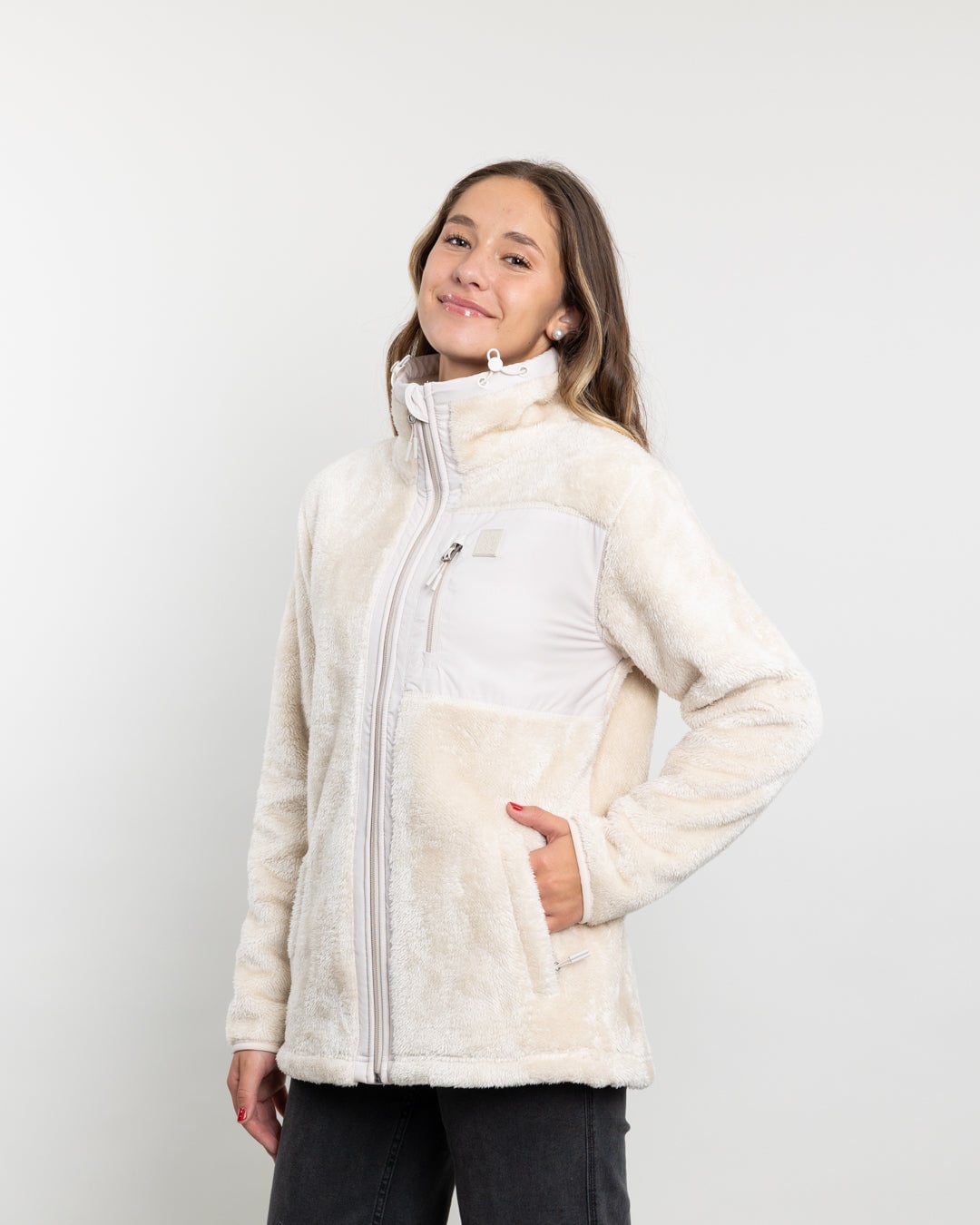 POLERON MUJER POLAR SHAGGY BONDED CRUDO POLEMIC - 1
