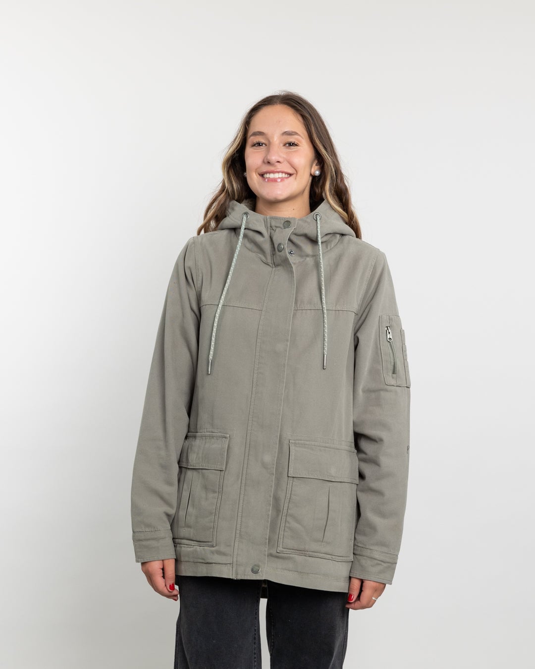 CHAQUETA GABARDINA MUJER CON INTERIOR SHERPA VERDE POLEMIC - 2