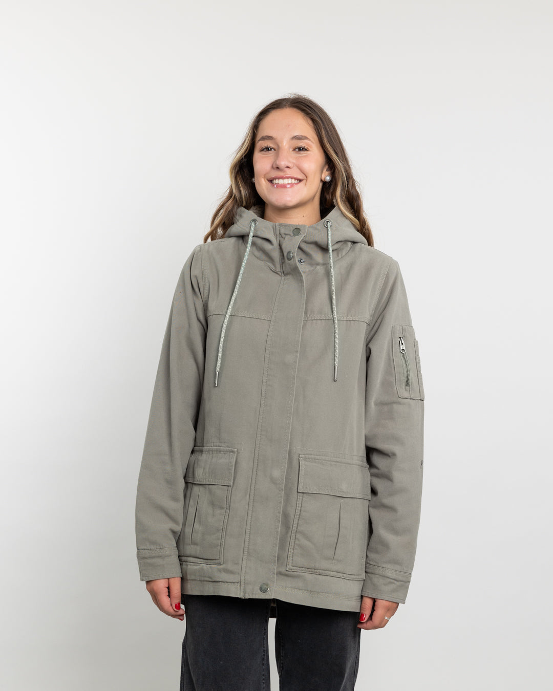 CHAQUETA GABARDINA MUJER CON INTERIOR SHERPA VERDE POLEMIC - 2