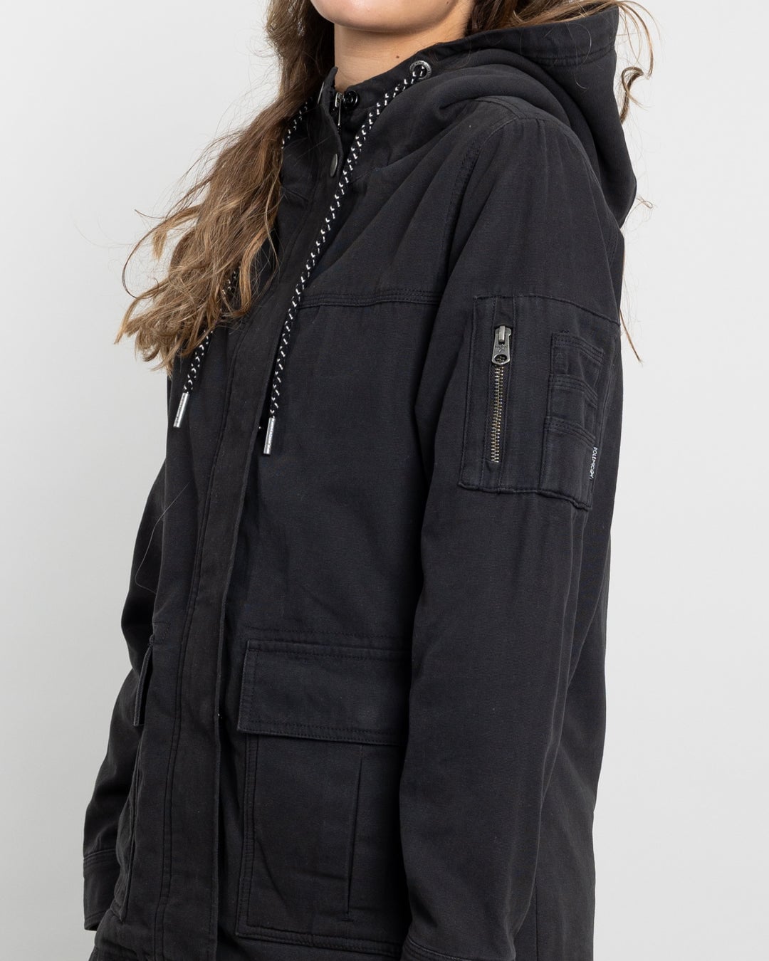 CHAQUETA GABARDINA MUJER CON INTERIOR SHERPA NEGRO POLEMIC - 2
