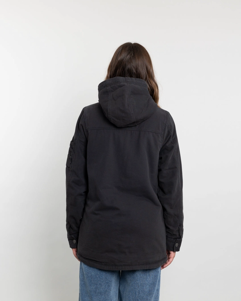 CHAQUETA GABARDINA MUJER CON INTERIOR SHERPA NEGRO POLEMIC - 5