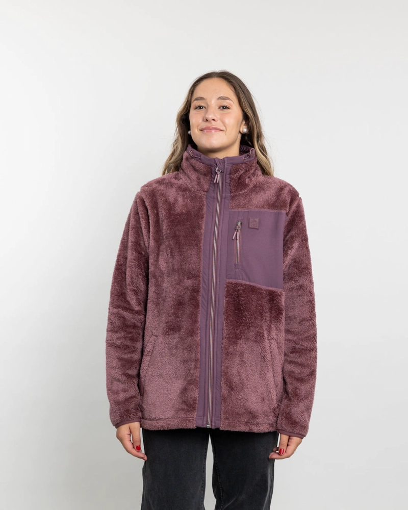 POLERON MUJER POLAR SHAGGY BONDED CIRUELA POLEMIC - 2