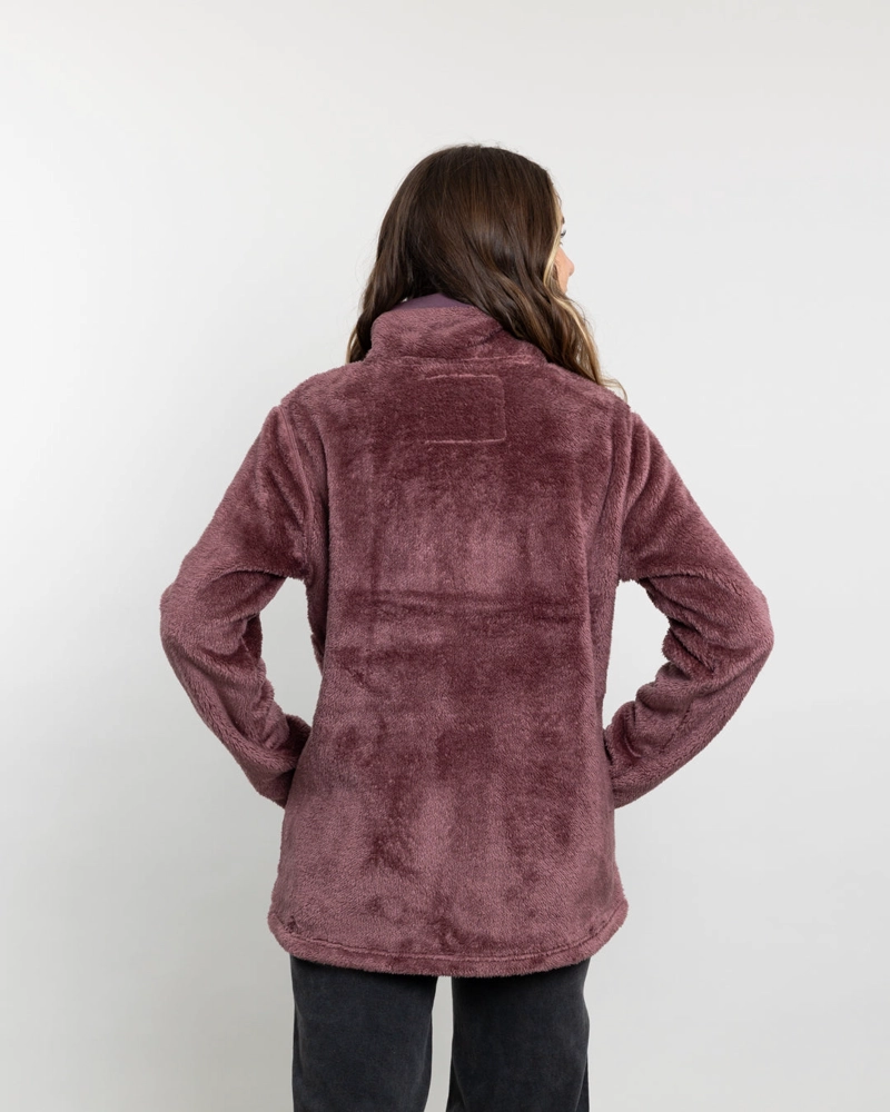 POLERON MUJER POLAR SHAGGY BONDED CIRUELA POLEMIC - 3
