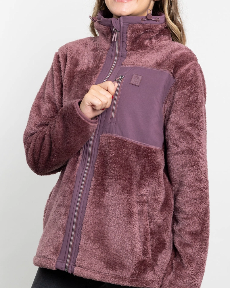 POLERON MUJER POLAR SHAGGY BONDED CIRUELA POLEMIC - 4