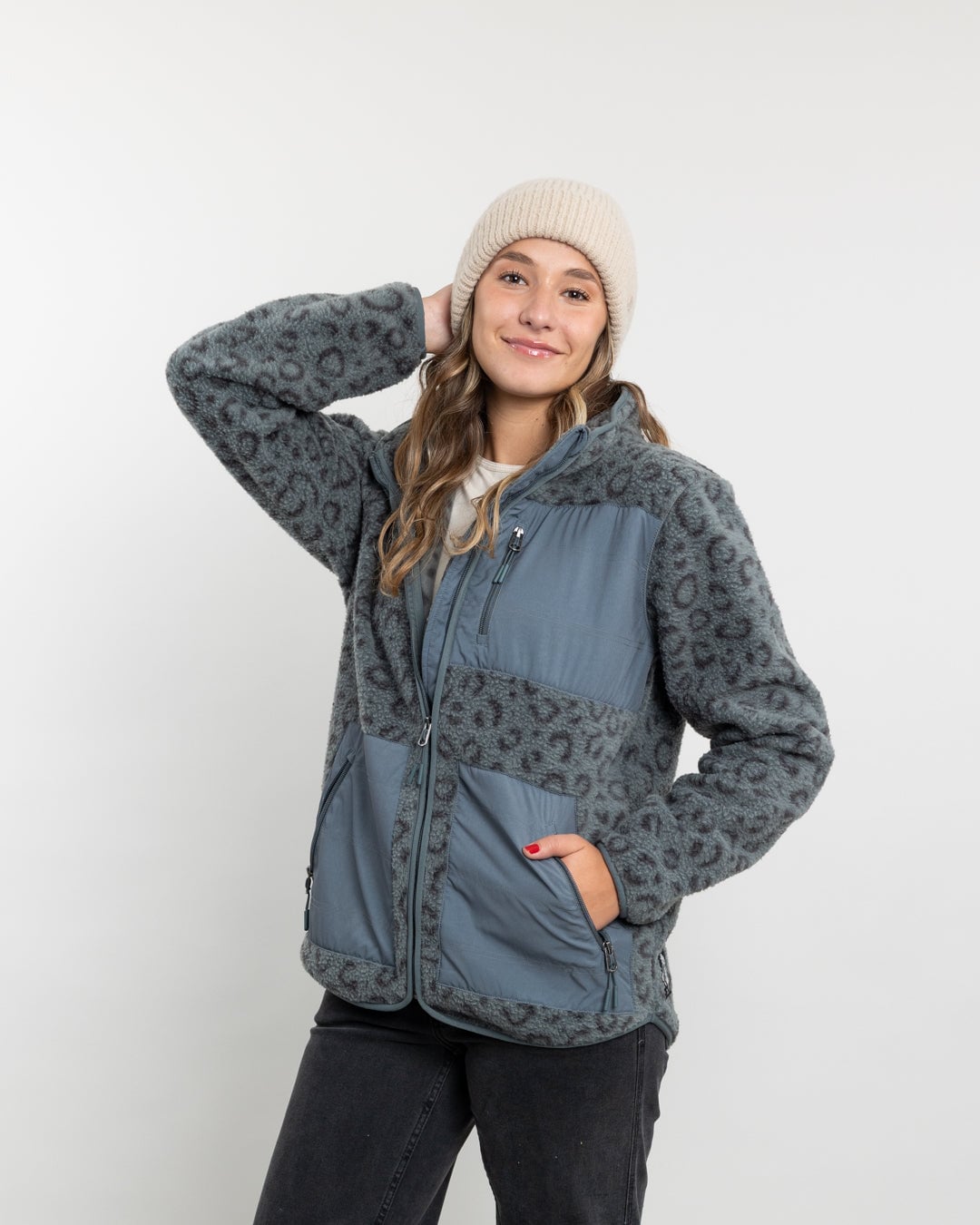 POLERON MUJER POLAR ESTAMPADO SHERPA FULL CIERRE POLEMIC - 1