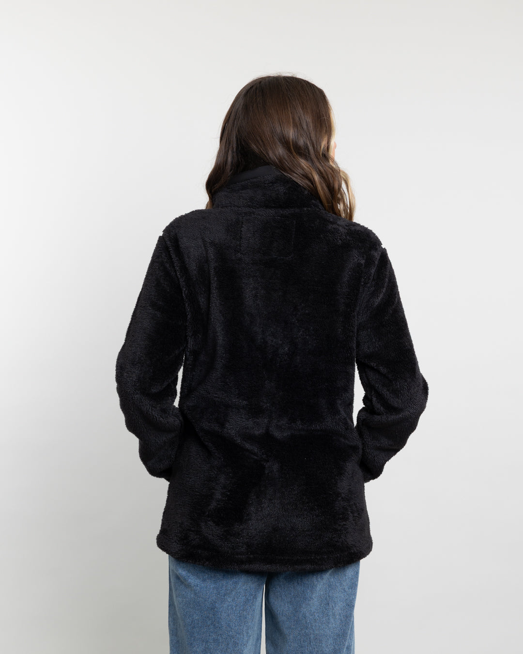 POLERON MUJER POLAR SHAGGY BONDED NEGRO POLEMIC - 3