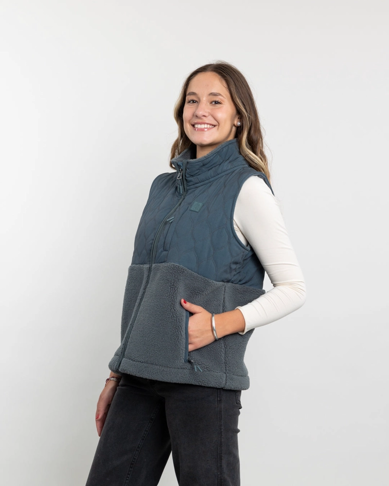 POLERON MUJER POLAR SIN MANGAS VEST SHERPA ACOLCHADO POLEMIC - 3