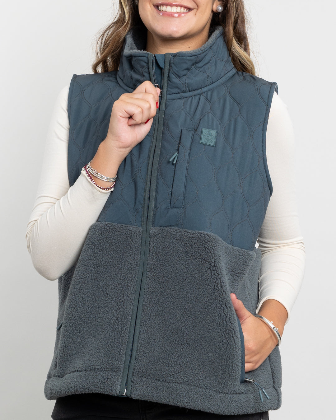 POLERON MUJER POLAR SIN MANGAS VEST SHERPA ACOLCHADO POLEMIC - 5