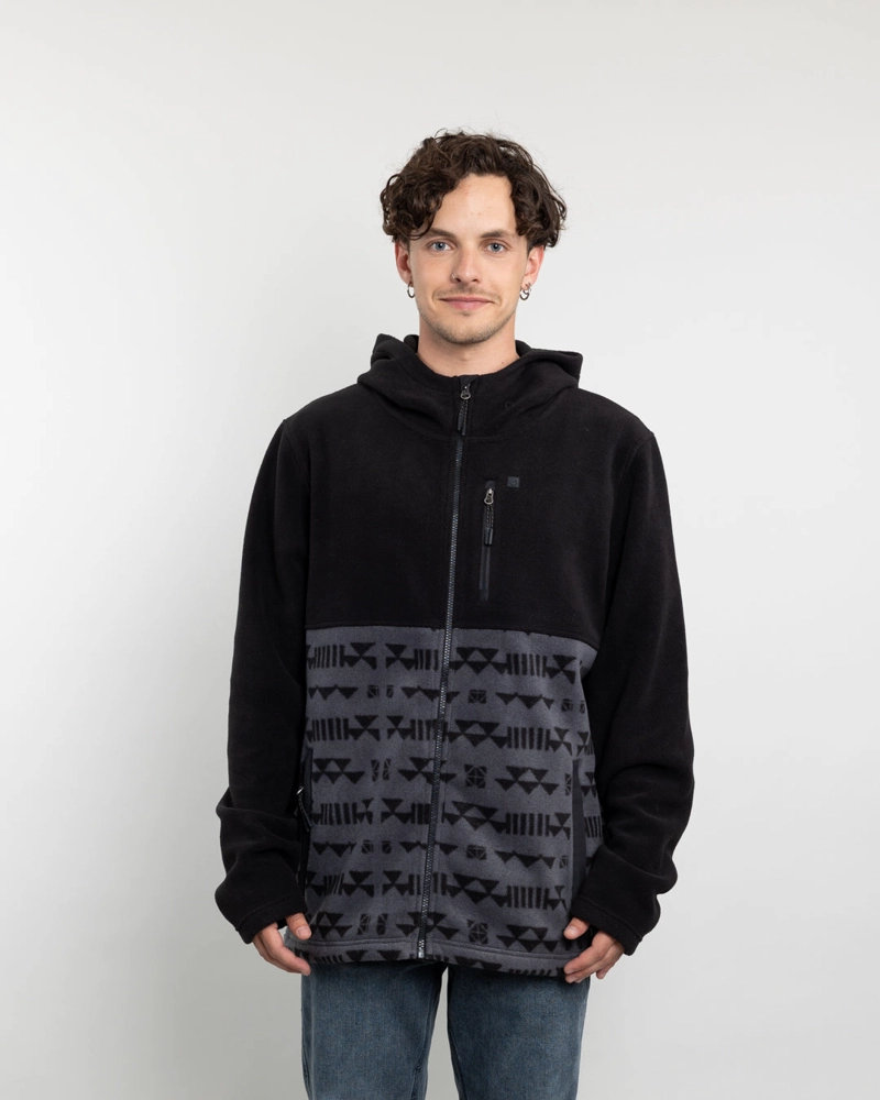 POLERON HOMBRE POLAR MICROPOLAR ESTAMPADO CON GORRO POLEMIC - 1