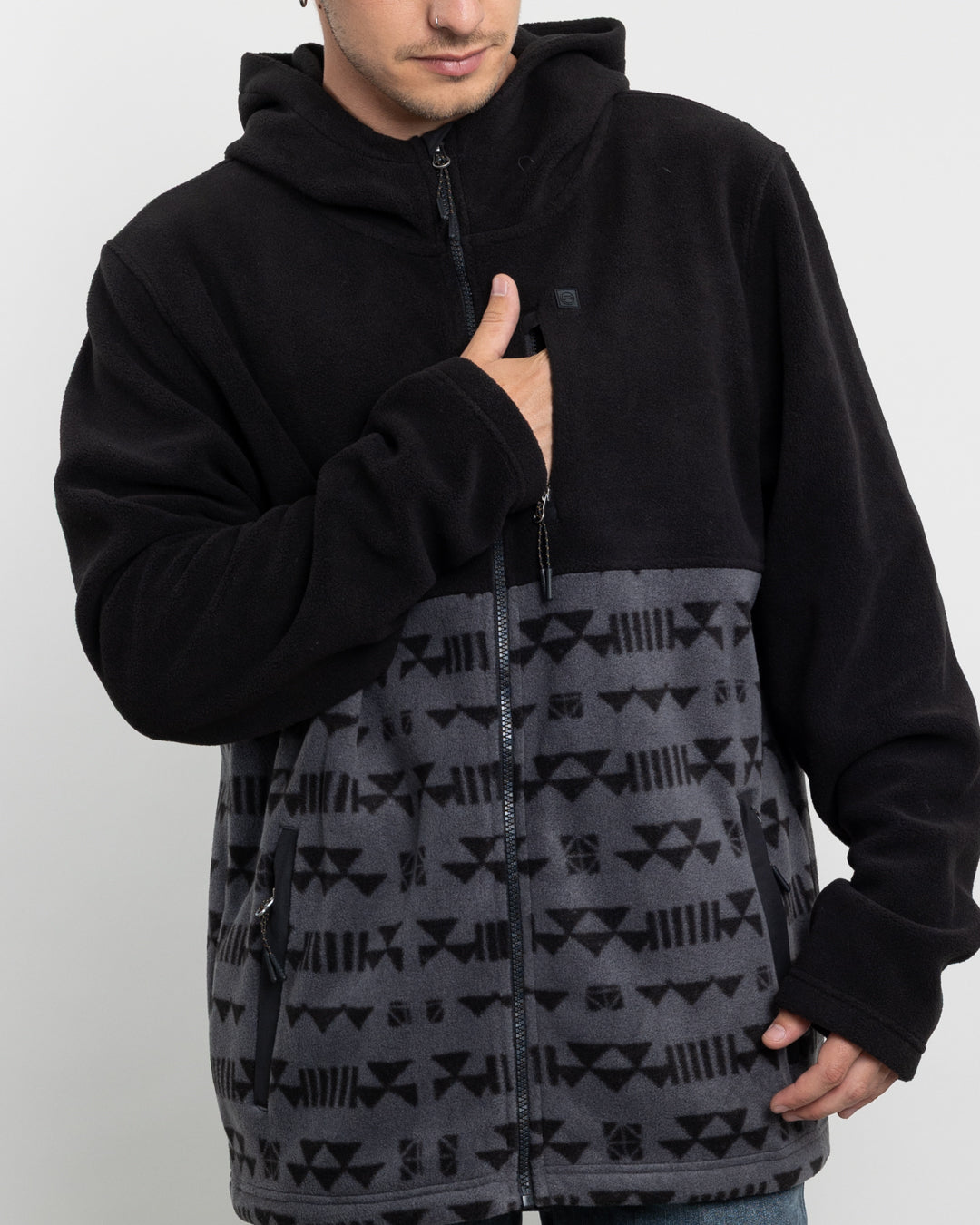 POLERON HOMBRE POLAR MICROPOLAR ESTAMPADO CON GORRO POLEMIC - 2
