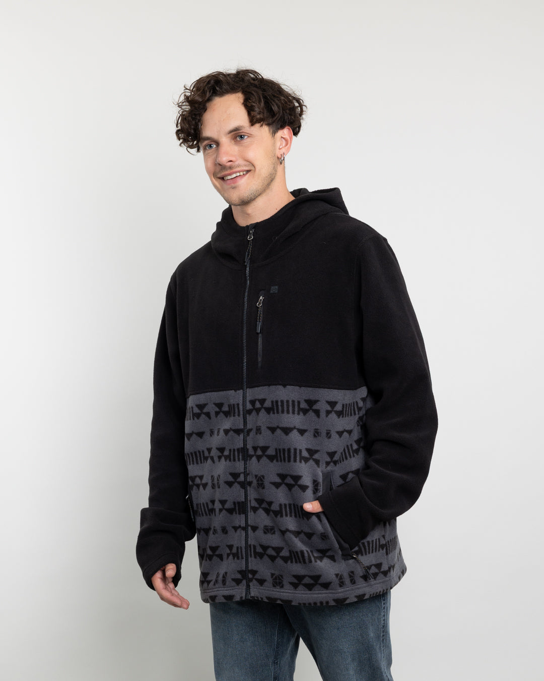 POLERON HOMBRE POLAR MICROPOLAR ESTAMPADO CON GORRO POLEMIC - 3