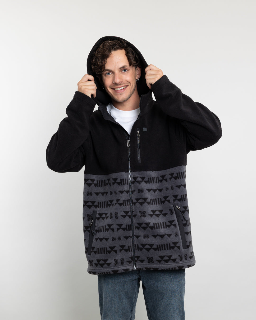 POLERON HOMBRE POLAR MICROPOLAR ESTAMPADO CON GORRO POLEMIC - 5