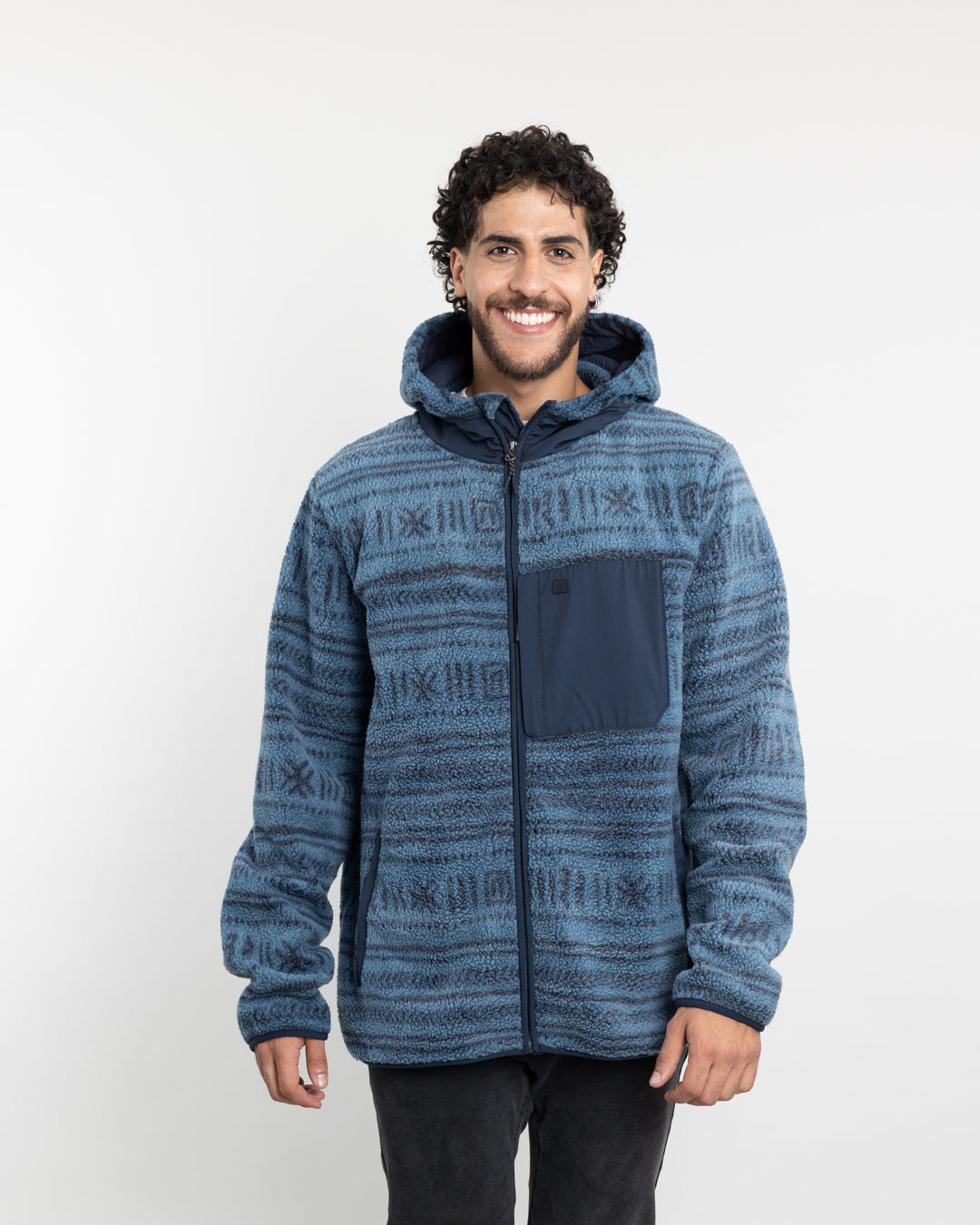 POLERON HOMBRE MINI SHERPA FULL ESTAMPADO CON GORRO POLEMIC - 2
