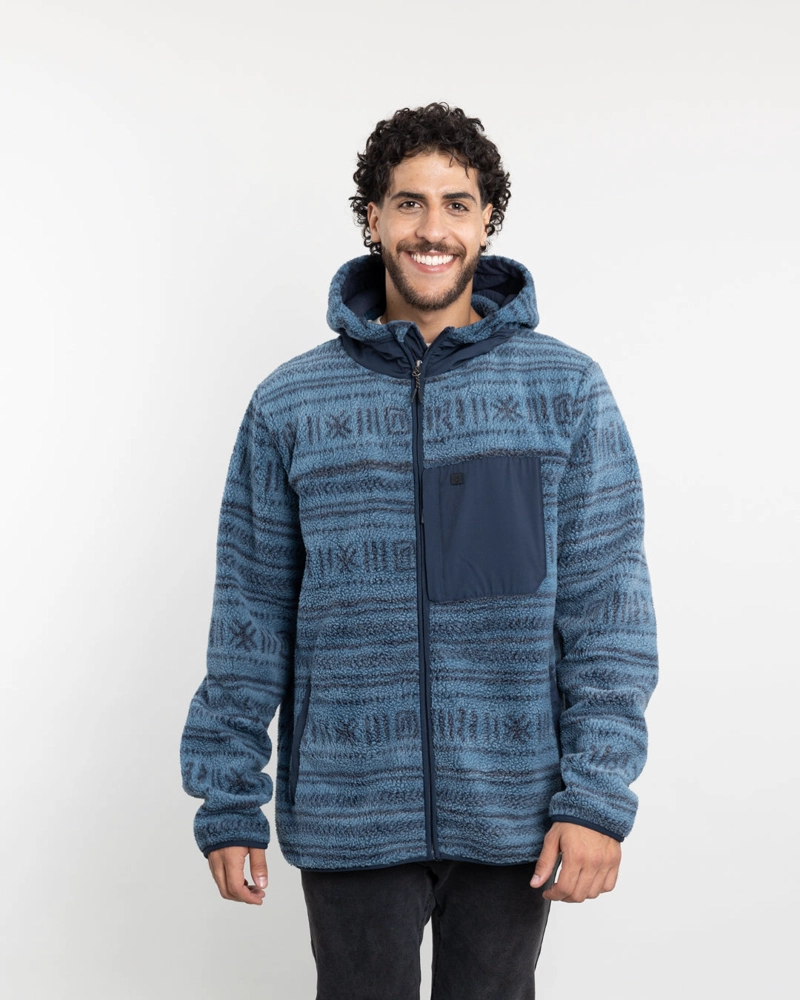 POLERON HOMBRE MINI SHERPA FULL ESTAMPADO CON GORRO POLEMIC - 2
