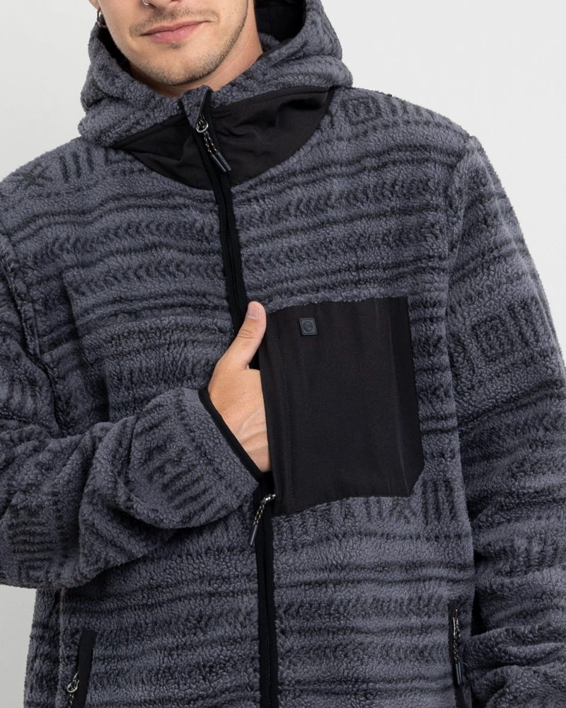 POLERON HOMBRE MINI SHERPA FULL ESTAMPADO CON GORRO POLEMIC - 2