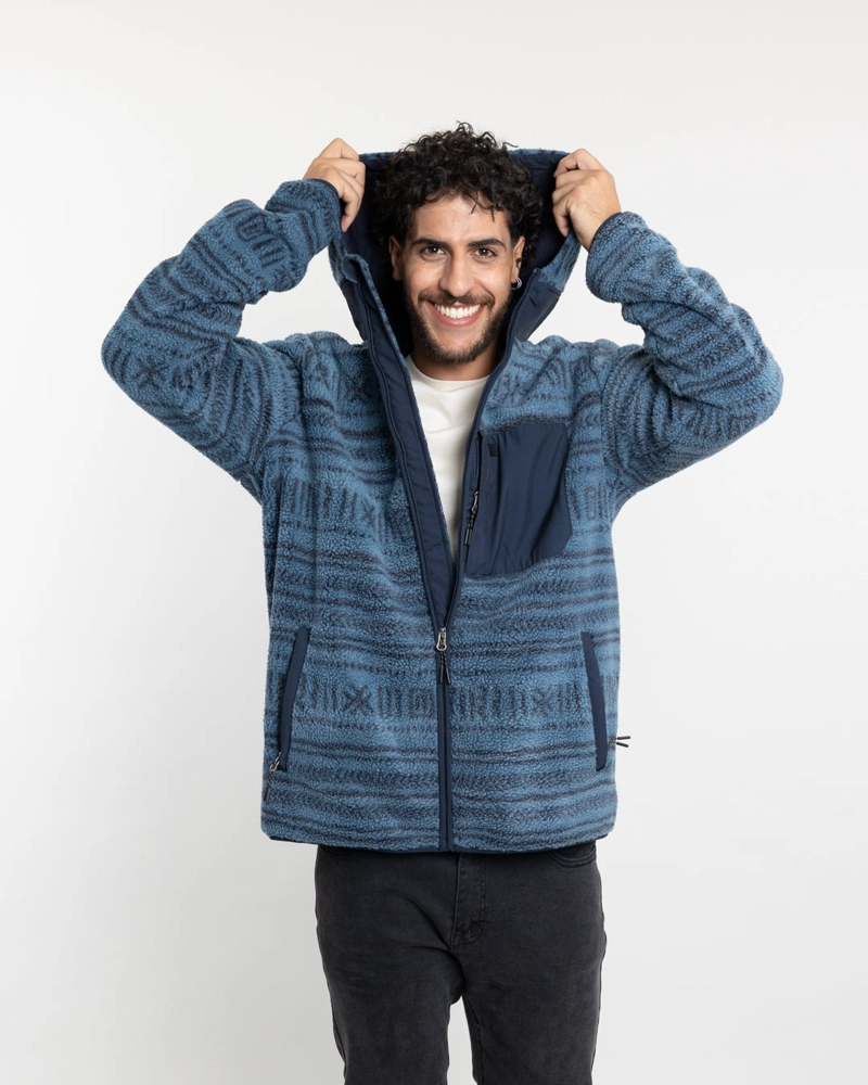 POLERON HOMBRE MINI SHERPA FULL ESTAMPADO CON GORRO POLEMIC - 4