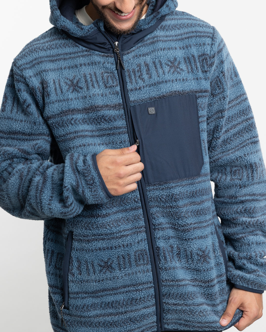 POLERON HOMBRE MINI SHERPA FULL ESTAMPADO CON GORRO POLEMIC - 5